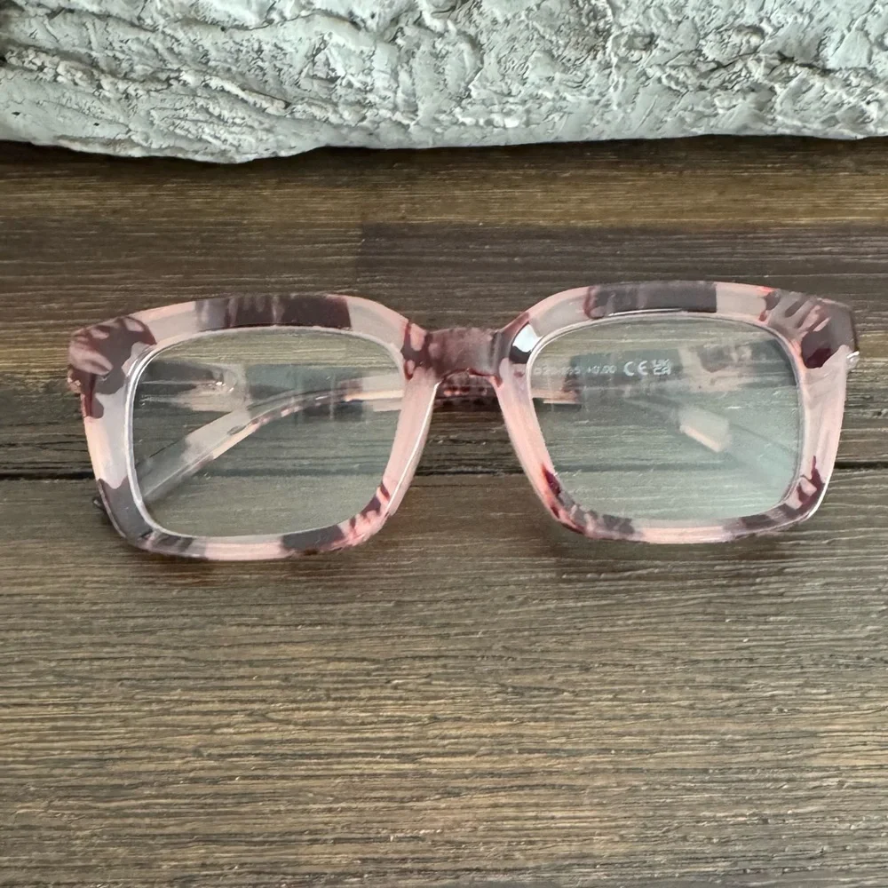 Pink & Brown Tortoiseshell Fashion Glasses PL 0 Strength NWOT